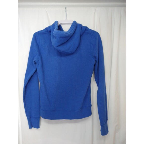 Hollister Size L Logo Graphic Hoodie Blue Pullover Kangaroo Pocket Athleisure - Picture 2 of 10
